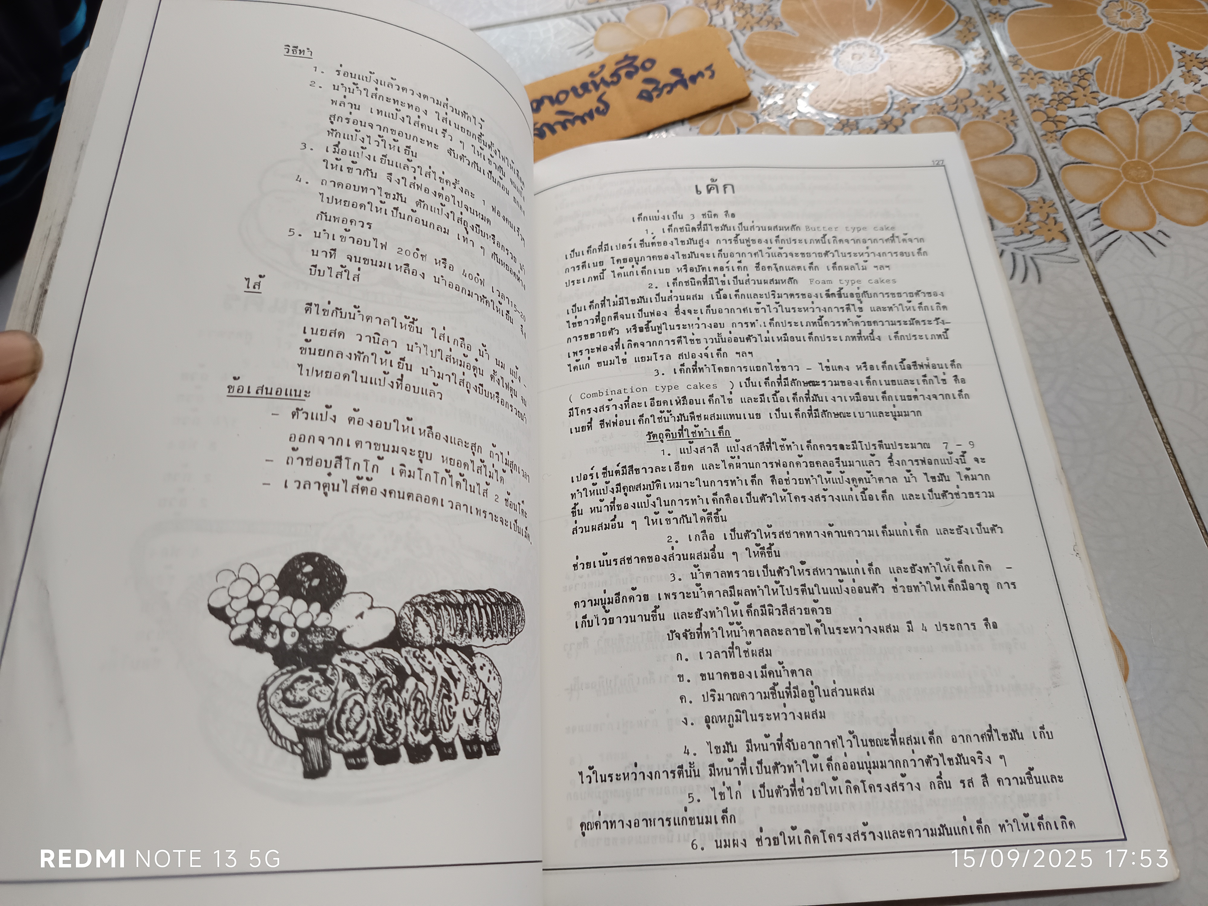 หนังสือขนมอบ โดย ทิพาวรรณ เฟื่องเรือง ,พิมพ์พ.ศ 2525