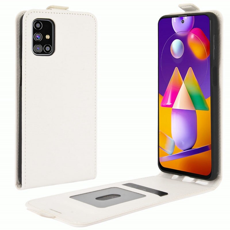 เคส Samsung Galaxy M51 #เคสฝาพับหนัง PU Crazy Horse แนวตั้ง พร้อมช่องเสียบการ์ด