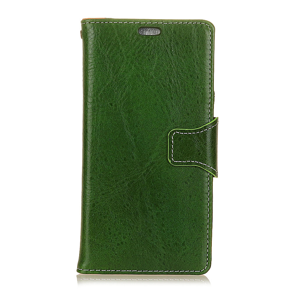 Case Samsung Galaxy A6+ (2018) #เคสฝาพับสไตล์กระเป๋าสตางค์หนังแท้ Crazy Horse Genuine Leather Wallet