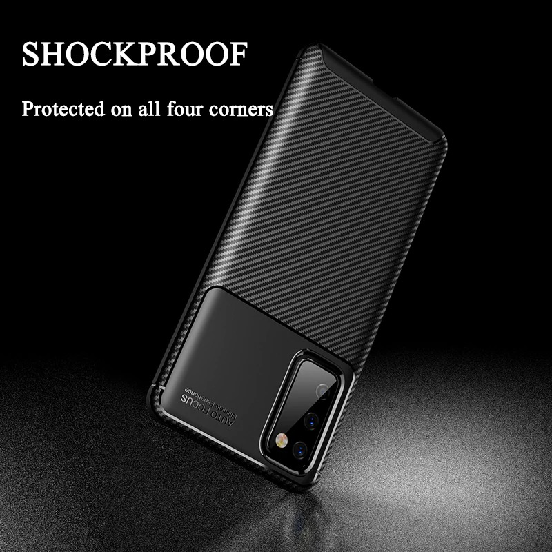 Case Samsung Galaxy S20 FE/S20 FE 5G #เคสฝาหลังนิ่ม Carbon Fiber Anti-drop TPU Protection