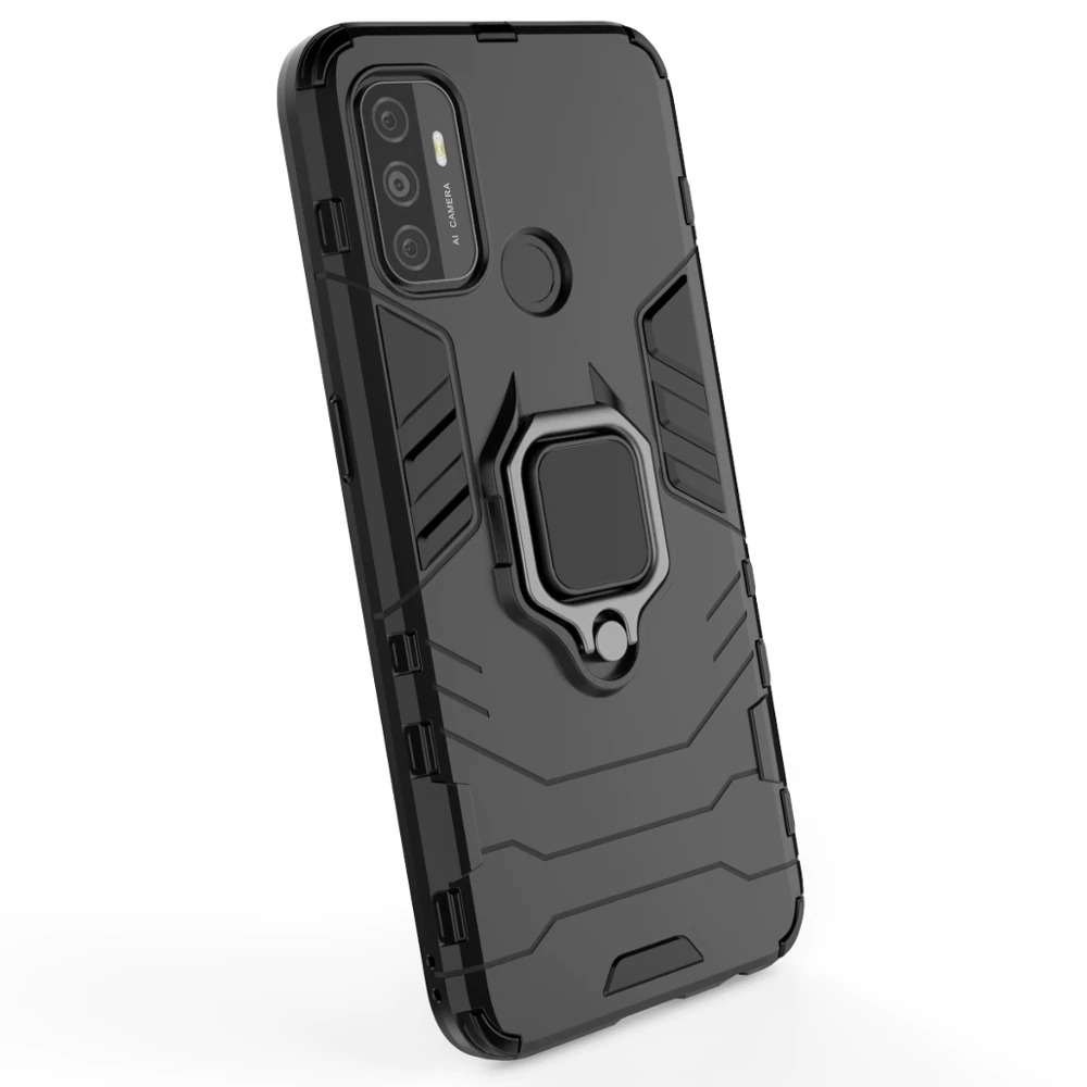 Case OPPO A53 2020 #เคสฝาหลังพลาสติกแข็ง +TPU Hybrid Case มีแหวนสวมนิ้วโลหะ