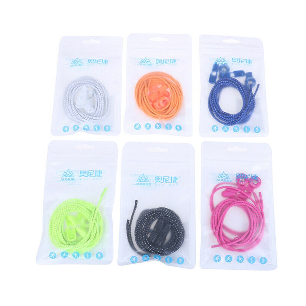 เชือกรองเท้าวิ่ง AONIJIE แบบไม่ต้องผูก สายมีแถบสะท้อนแสงมี 6 สีให้เลือก (O1)