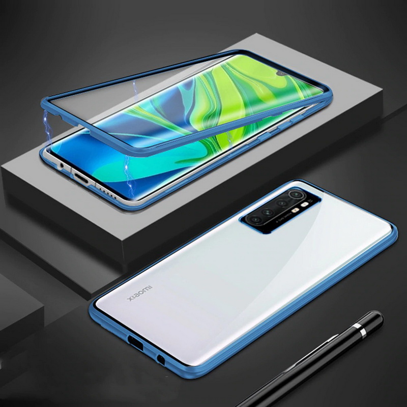 เคส Xiaomi Mi Note 10 Lite #เคสฝาครอบกระจกขอบโลหะดูดซับแม่เหล็ก Fully Protection Magnetic Adsorption Glass Metal Phone Protective