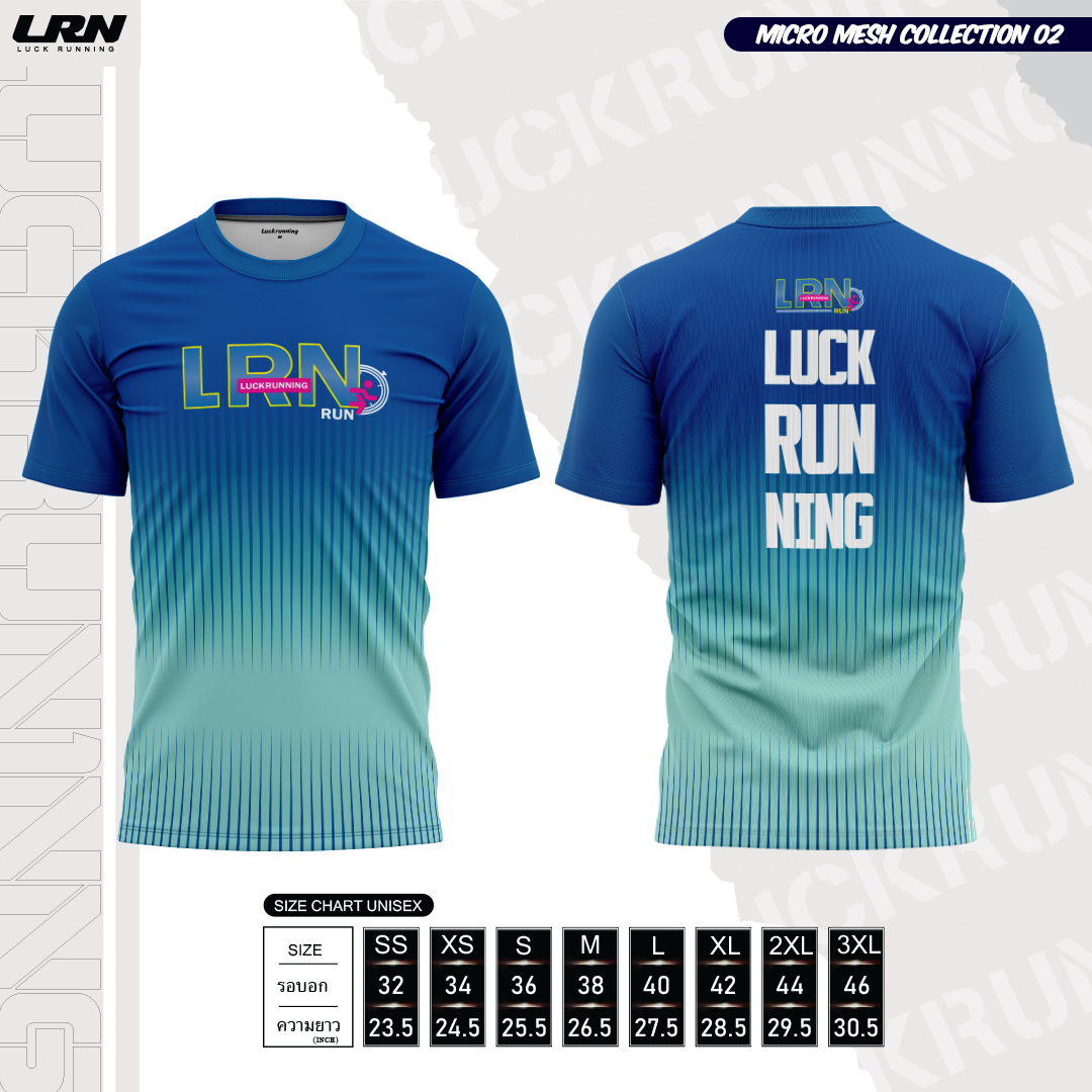 เสื้อวิ่งพิมพ์ลายแขนสั้น LRN Collection 02 เนื้อผ้า Micro Mesh สำหรับวิ่งมาราธอน (MM11-03)