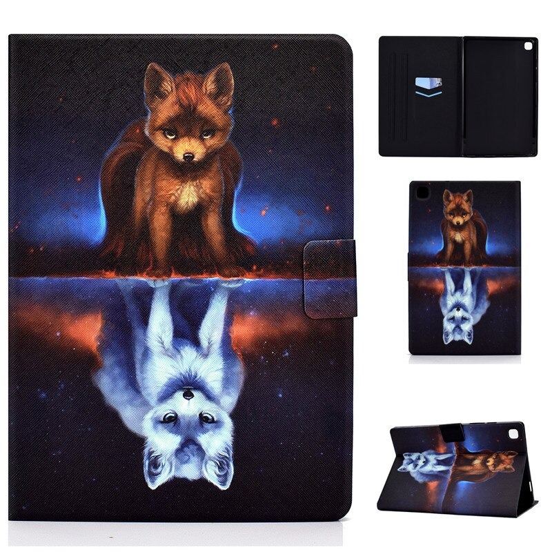 เคส Samsung Galaxy Tab A7 10.4" 2020 (T500,T505,T507) #เคสฝาพับหนัง PU พิมพ์ลาย Pattern Printing Stand Leather