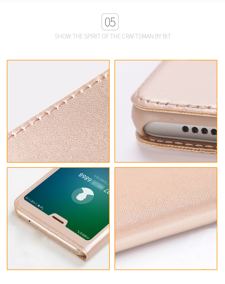 Case Huawei P20 Lite / Nova 3e #เคสฝาพับหนัง PU ปกช่องวิว Window View Leather Flip Case