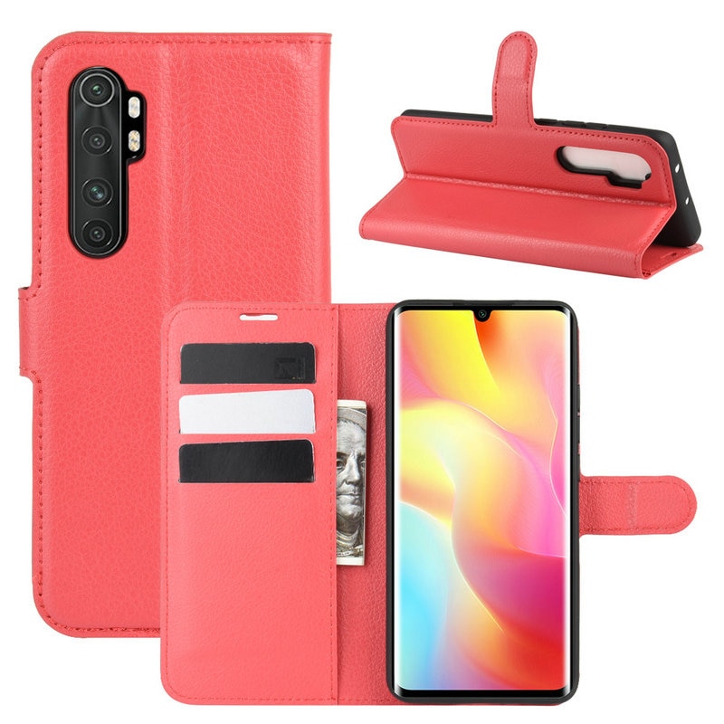 Case Xiaomi Mi Note 10 Lite #เคสฝาพับสไตล์กระเป๋าสตางค์หนัง PU ผิวลิ้นจี่