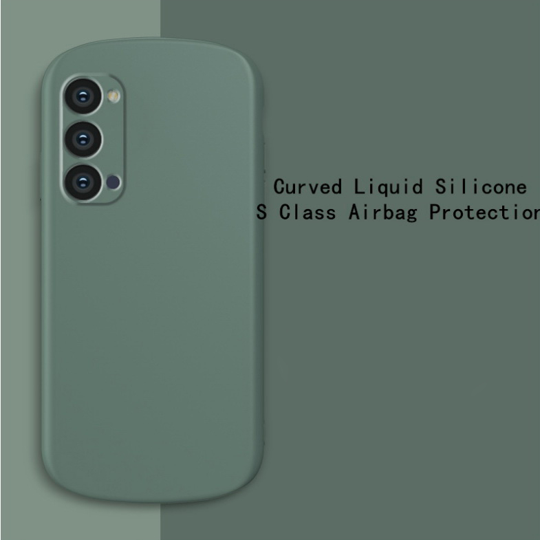 เคส OPPO Reno 5 Pro 5G #เคสฝาหลังซิลิโคนนิ่มรูปไข่ High Quality Oval Liquid Silicone Matte Casing Soft Cover