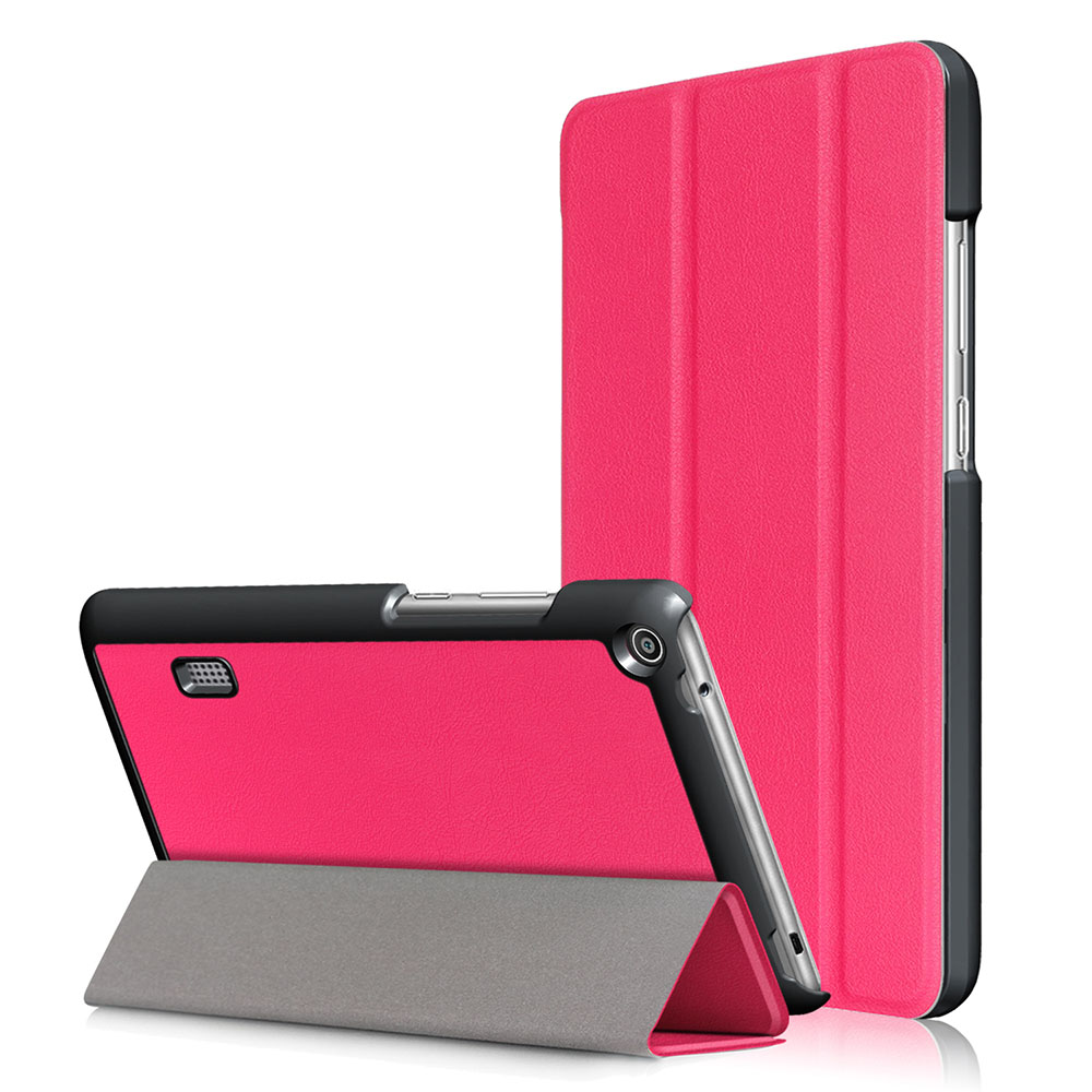 Case Huawei MediaPad T3 7.0นิ้ว #เคสแบบฝาพับหนัง PU 3 พับกรอบเคสสีดำทึบแสง Tri-fold PU Leather สีสันสวยงาม