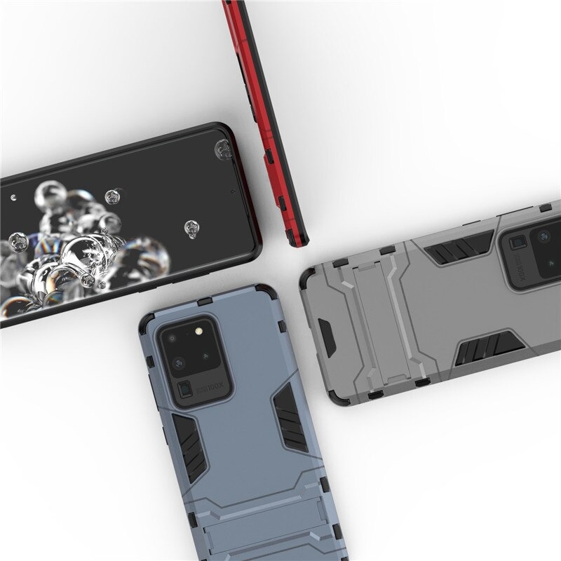 เคส Samsung Galaxy S20 Ultra / S20 Ultra 5G #เคสฝาหลังพลาสติก ไฮบริด TPU + Kickstand