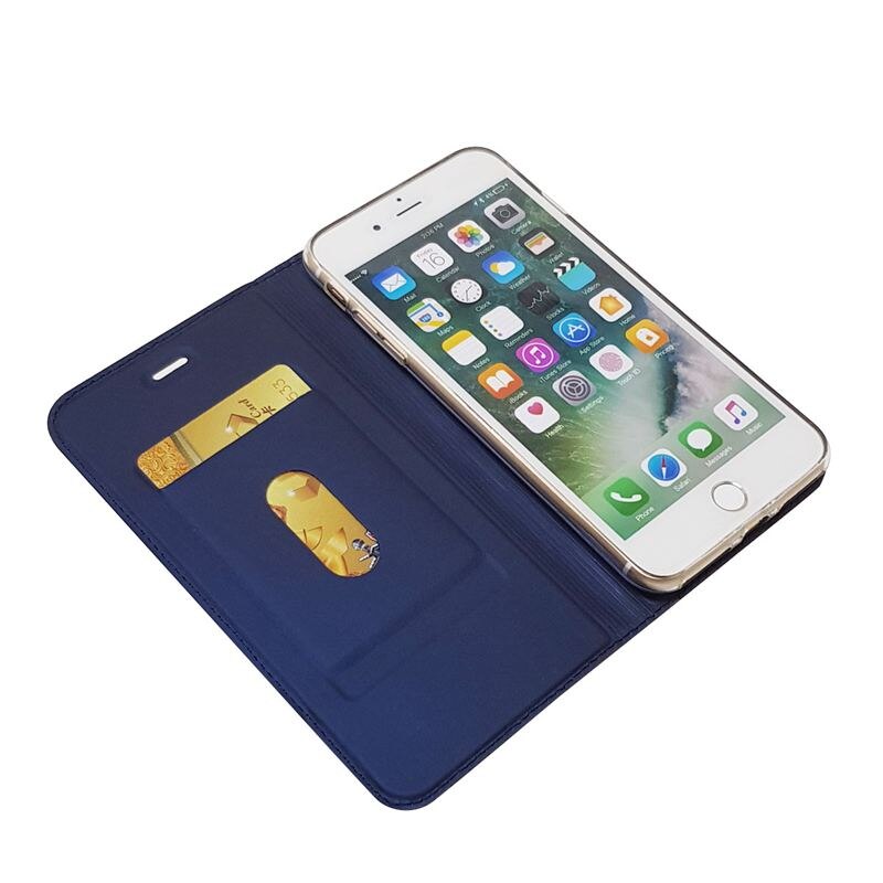 Case iphone 7 plus / 8 plus #เคสฝาพับหนัง PU Magnetic Adsorption Stand Leather Card Holder