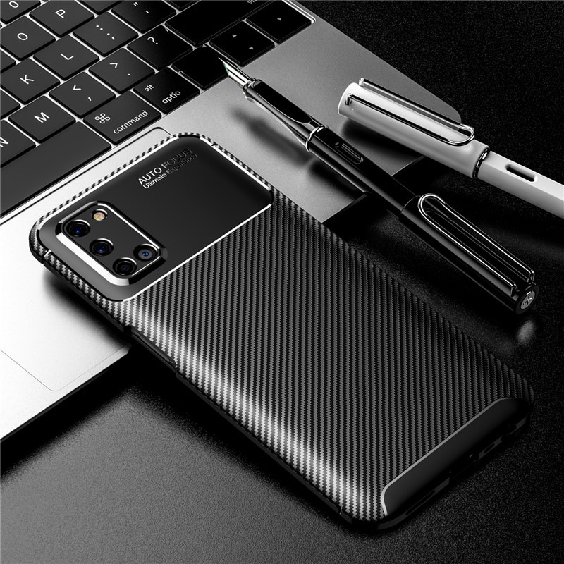 Case OPPO A92 #เคสฝาหลังนิ่ม Carbon Fiber Anti-drop TPU Protection