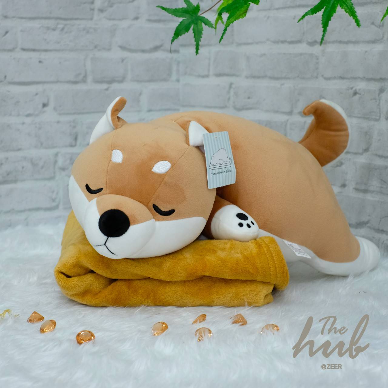 ตุ๊กตาหมอนผ้าห่ม น้องหมาชิบะ