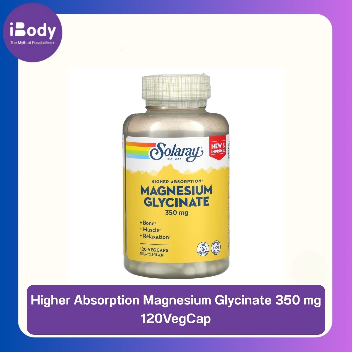 Solaray® Higher Absorption Magnesium Glycinate 350 mg แมกนีเซียม ไกลซิเนต