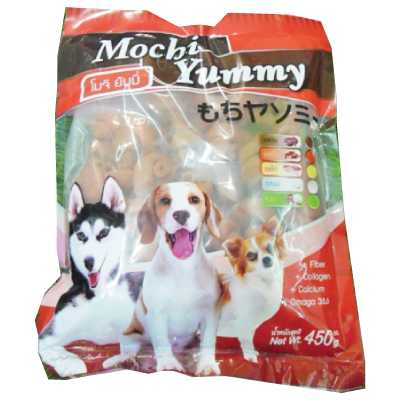 Mochi yummy สติ๊กนิ่มกระดูกผูก รสเนื้อ 450g