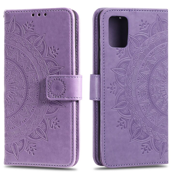 Case Samsung Galaxy S10 Lite #เคสฝาพับหนัง PU ปั้มลาย Imprint Mandala Flower