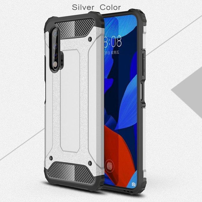 เคส Huawei Nova 6 #เคสฝาหลังเกราะป้องกัน ไฮบริด พลาสติก+TPU Heavy Duty Rugged Hybrid