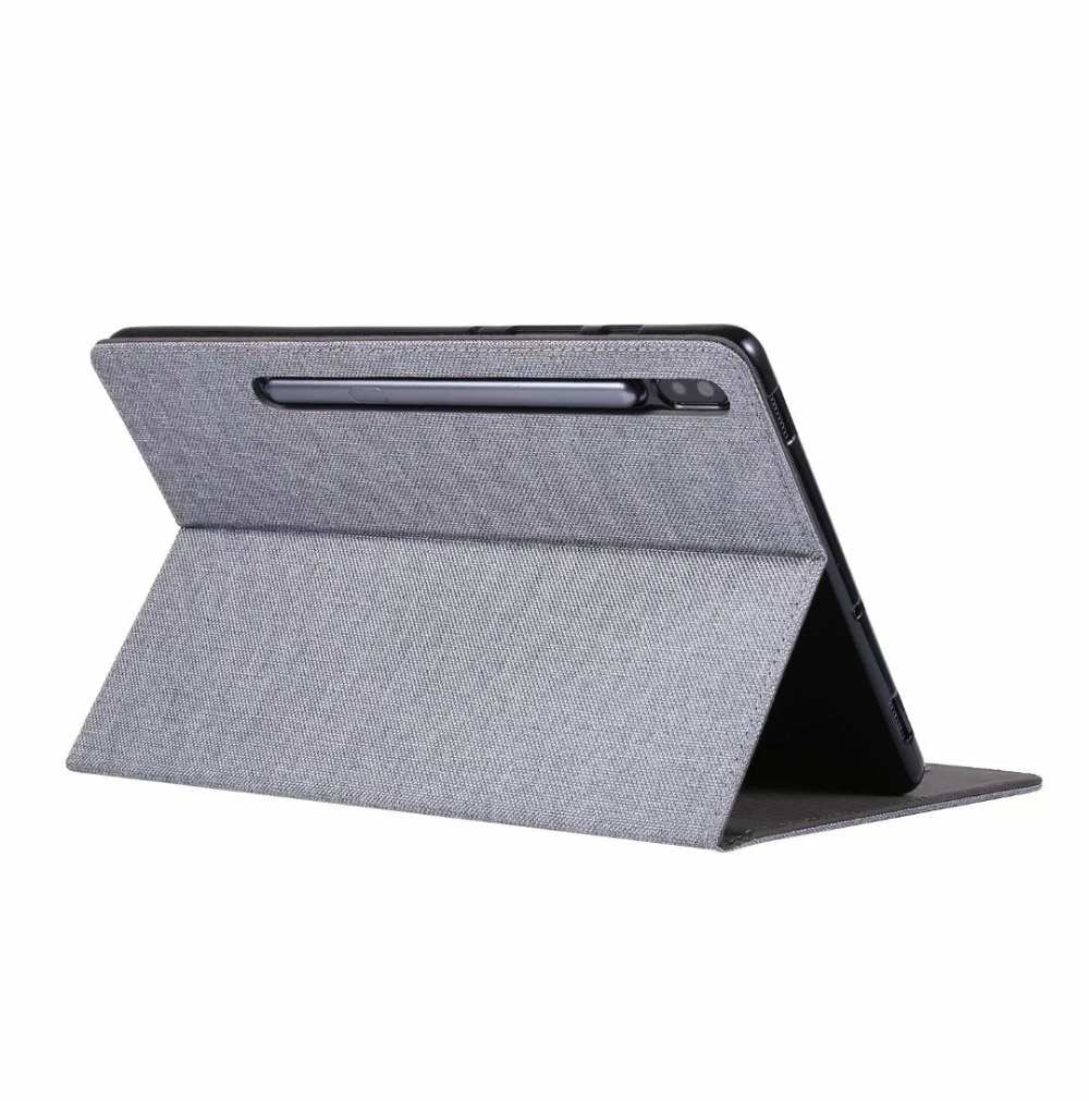 Case Samsung Galaxy Tab S7 11นิ้ว T870 T875 #เคสฝาพับหนัง PU ผิวผ้าพับตั้งได้ Cloth Leather Wallet