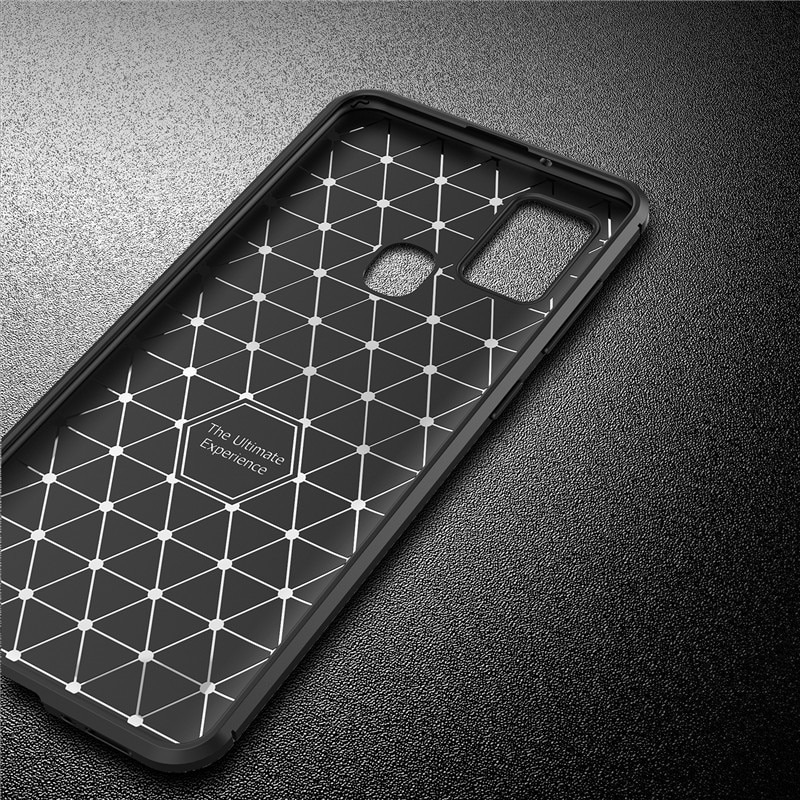 เคส Samsung Galaxy M21 #เคสฝาหลังนิ่ม Carbon Fiber Drop Resistant TPU