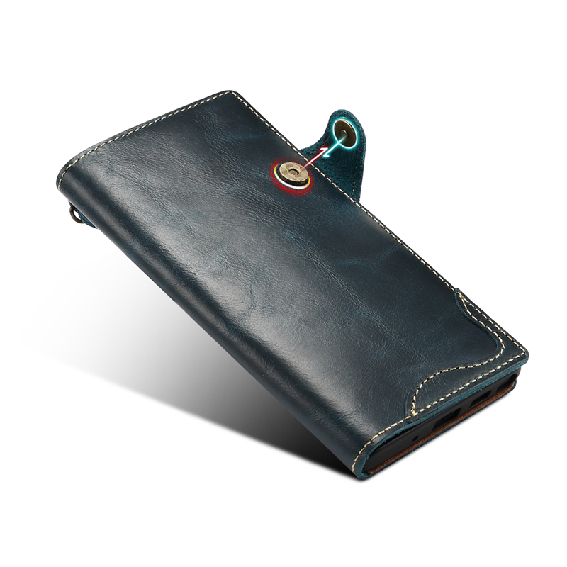 เคส Samsung Galaxy Note 20 / Note 20 5G #เคสฝาพับหนังแท้พร้อมสายคล้อง Genuine Wallet Leather Phone Cover with Lanyard