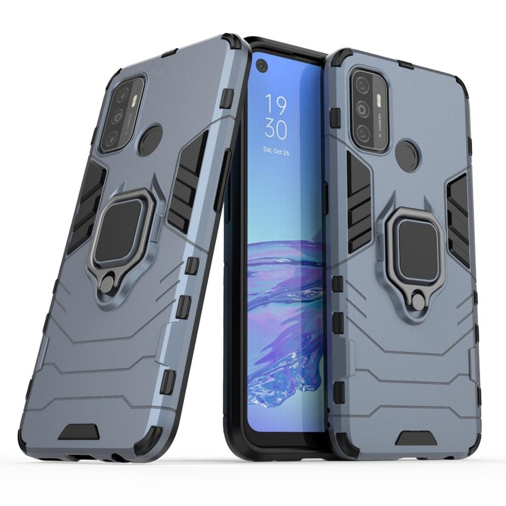 Case OPPO A53 2020 #เคสฝาหลังพลาสติกแข็ง +TPU Hybrid Case มีแหวนสวมนิ้วโลหะ