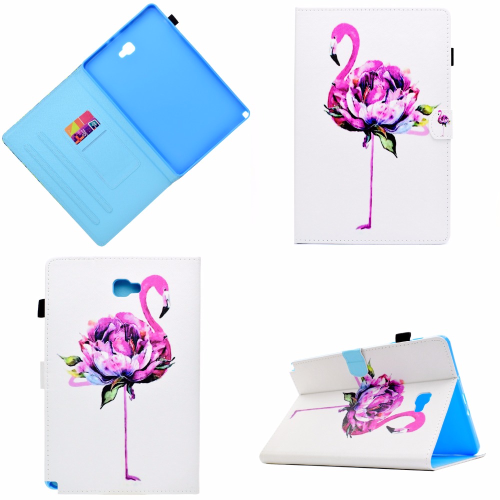 เคส Samsung Galaxy Tab A 10.1 (2016) with S Pen P580 P585 #เคสฝาพับหนัง PU พิมพ์ลายสวยงามน่ารักๆ