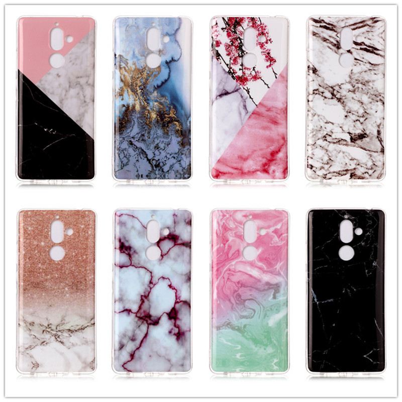 Case Nokia 7 plus #เคสฝาหลัง TPU นิ่มพิมพ์ลายรูปแบบลายหินอ่อน
