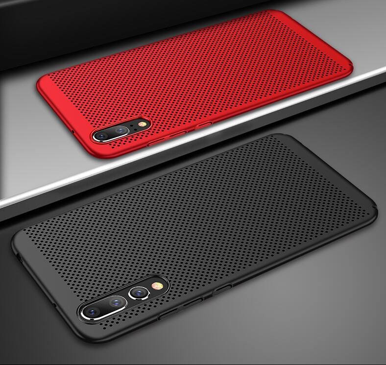 Case Huawei P20 Pro #เคสฝาหลังพลาสติกรูตะแกรงช่วยระบายความร้อน Hollow Mesh PC Shell