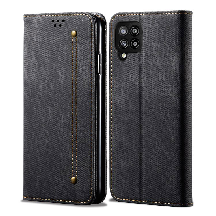 Case Samsung Galaxy A42 5G#เคสฝาพับสไตล์ย้อนยุคผิวผ้ายีนส์แบบกระเป๋าสตางค์