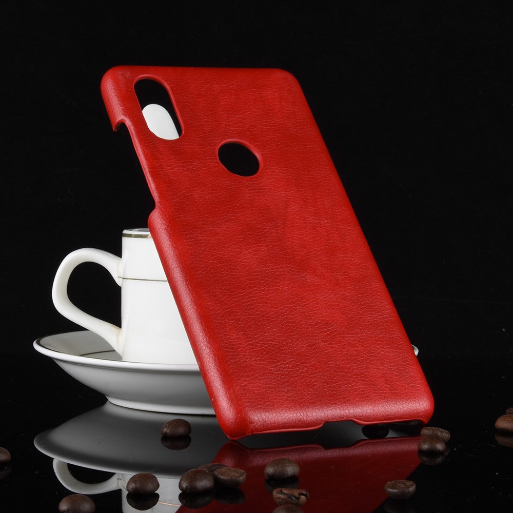 เคส Xiaomi Mi Mix 3 #เคสฝาหลังพลาสติกแข็งเคลือบหนัง PU ลายผิวลิ้นจี่ Litchi Skin Leather Coated