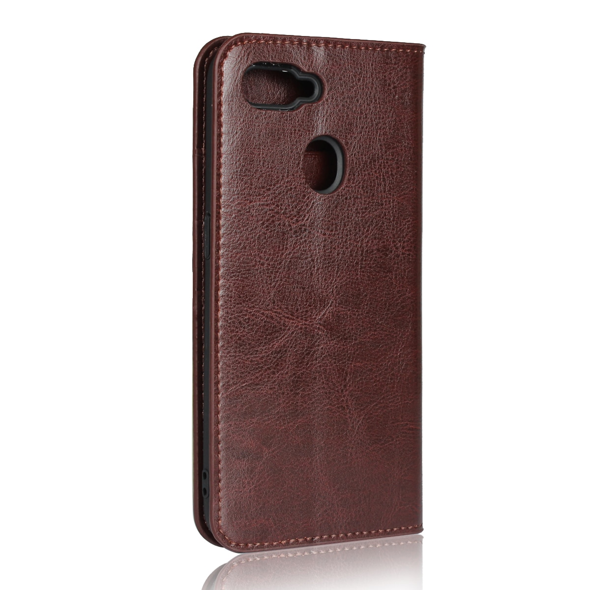 เคส OPPO A12 #เคสฝาพับแบบกระเป๋าสตางค์หนังแท้ Crazy Horse Genuine Leather Wallet Shell
