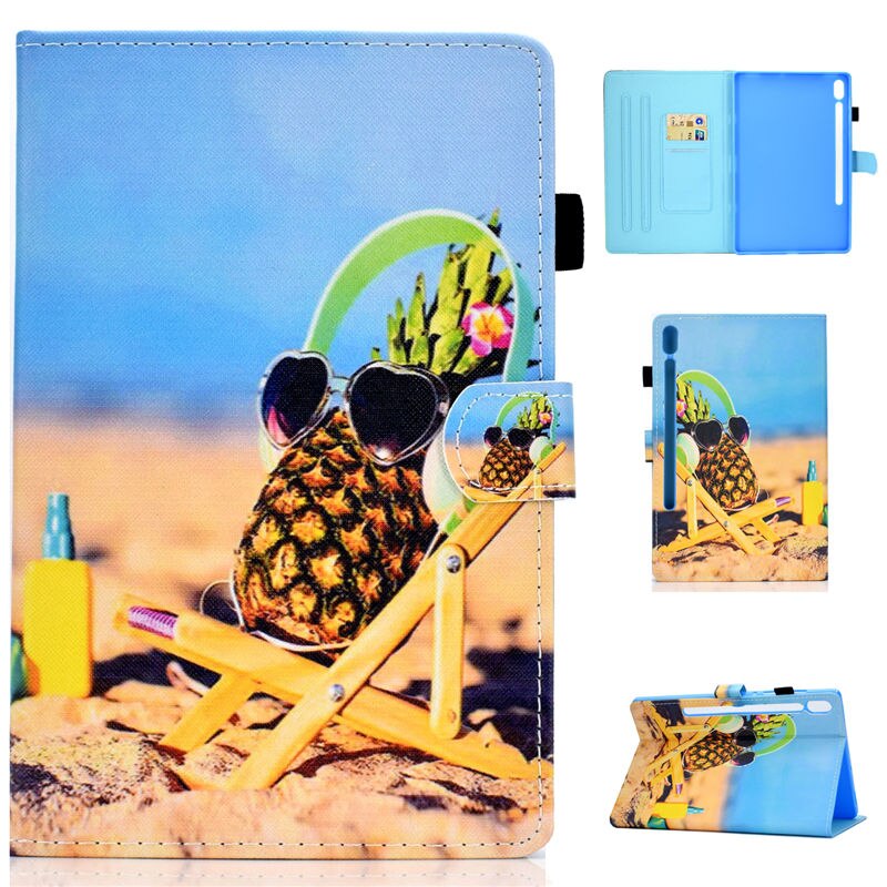 เคส Samsung Galaxy Tab S7 SM-T870 SM-T875 #เคสฝาพับหนัง PU พิมพ์ลาย Pattern Printing Stand Leather