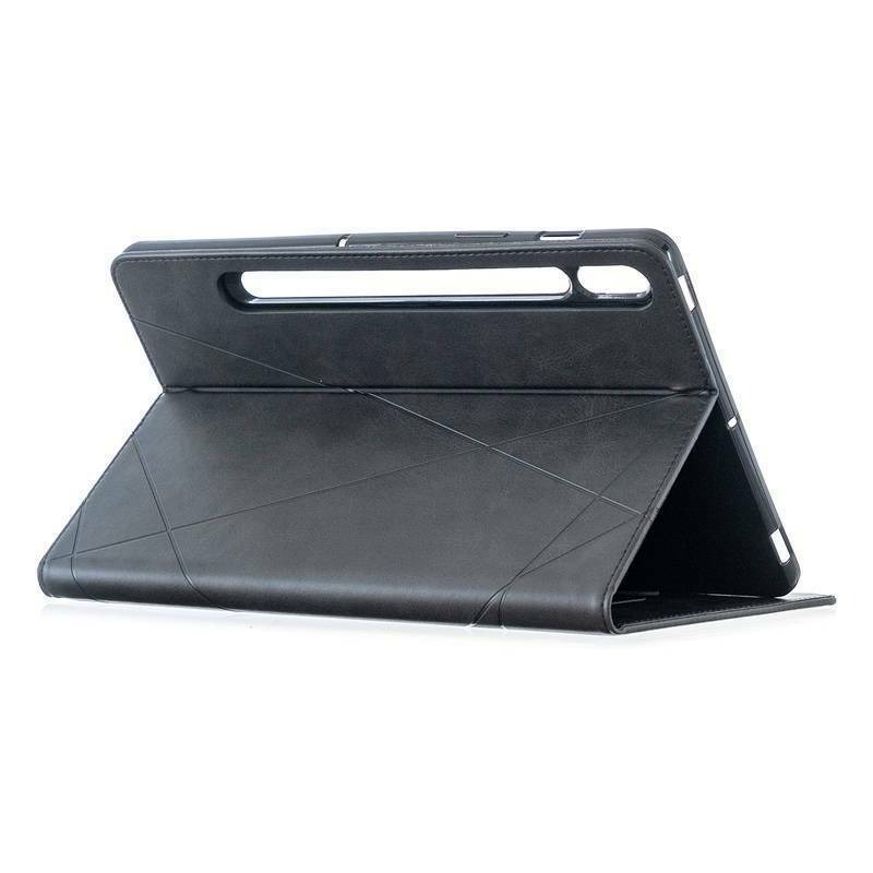 Case Samsung Galaxy Tab S7 SM-T870 SM-T875 11 นิ้ว #เคสฝาพับหนัง PU มีช่องเสียบ ID บัตรอื่นๆในตัว Geometric Pattern Leather Card Holder Protective