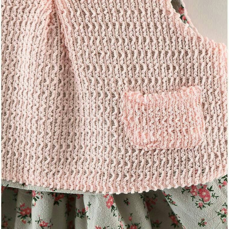 เซทเสื้อกั๊กกับกระโปรงแนววินเทจ สำหรับเด็กผู้หญิง