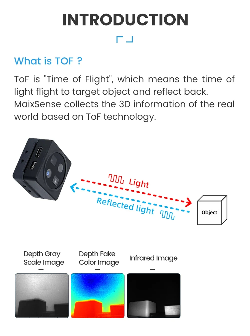 กล้อง MCU & ROS Sipeed maixsense A010/A075V ToF 3D depth vision MS-A010 Lite Suit