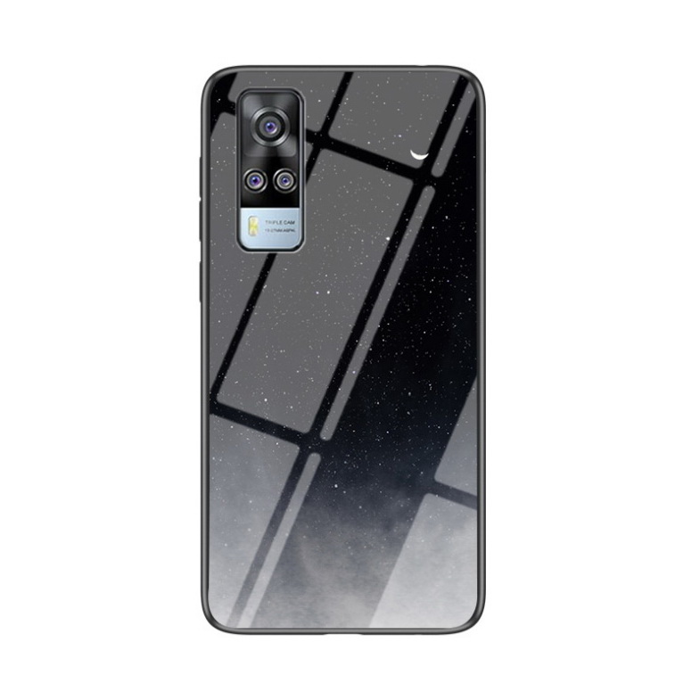 Case Vivo Y31 2021 #เคสฝาหลัง Gradient Color Glass + PC + TPU Hybrid Case