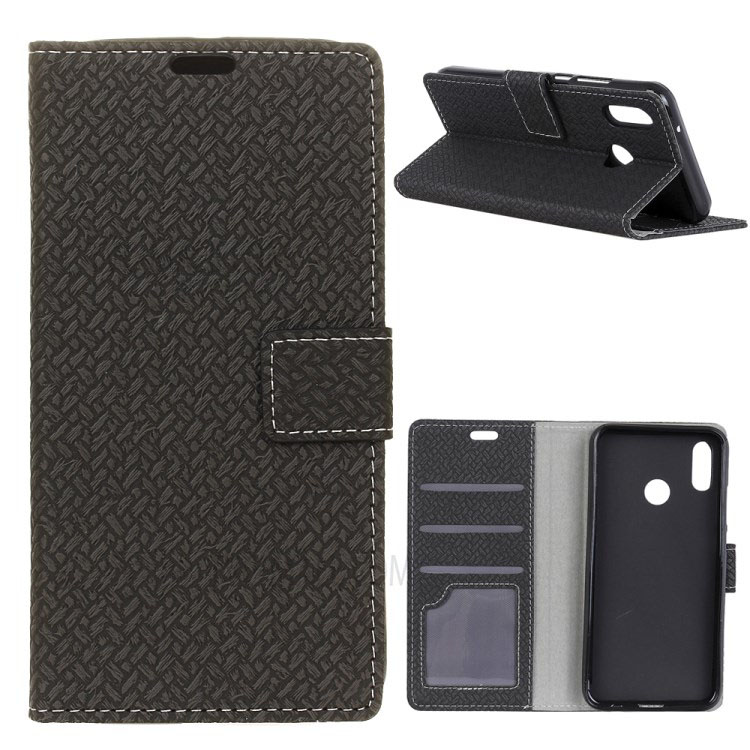 Case Asus Zenfone Max Pro (M1) #เคสฝาพับแบบกระเป๋าสตางค์หนัง PU ลายถักทอ