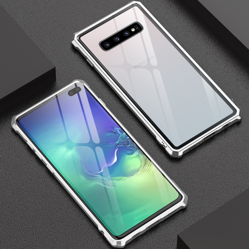 Case Samsung Galaxy S10 ฝาหลัง #เคสกรอบโลหะ + กระจกด้านหลัง Metal Frame + Glass Back Phone Cover