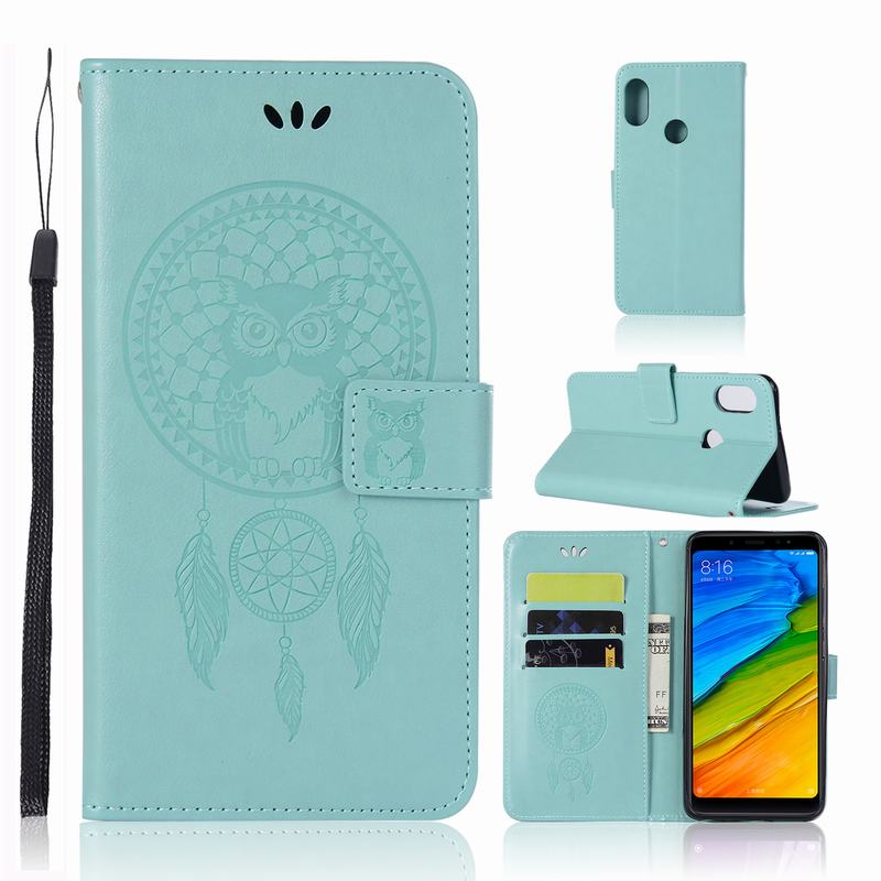 Case Xiaomi Redmi Note 5 #เคสฝาพับแบบกระเป๋าสตางค์ฝาพับหนัง PU ลายนกฮูก Dream Catcher Owl
