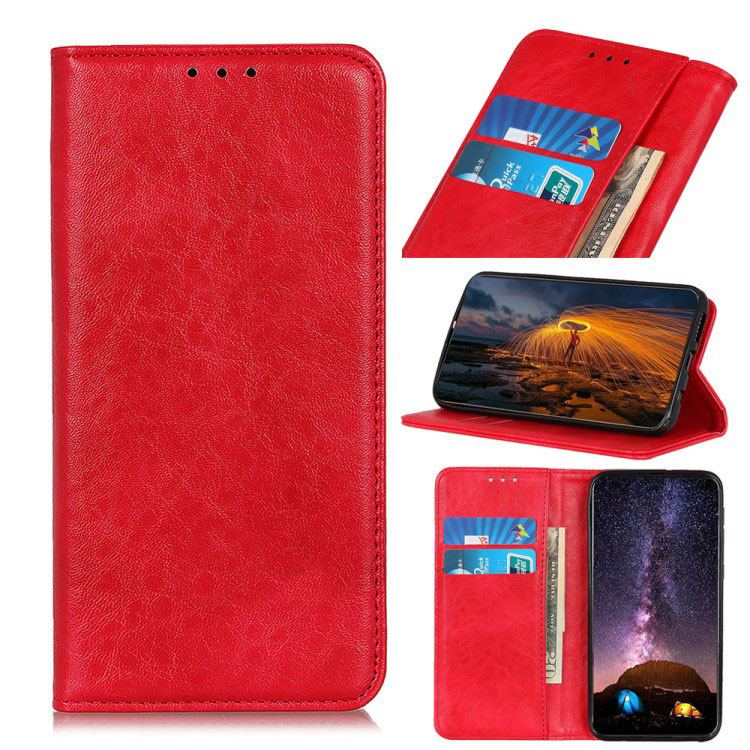 Case Samsung Galaxy A80 #เคสฝาพับหนัง PU ผิวหนังม้า Auto-absorbed Crazy Horse PU Leather Stand Cover