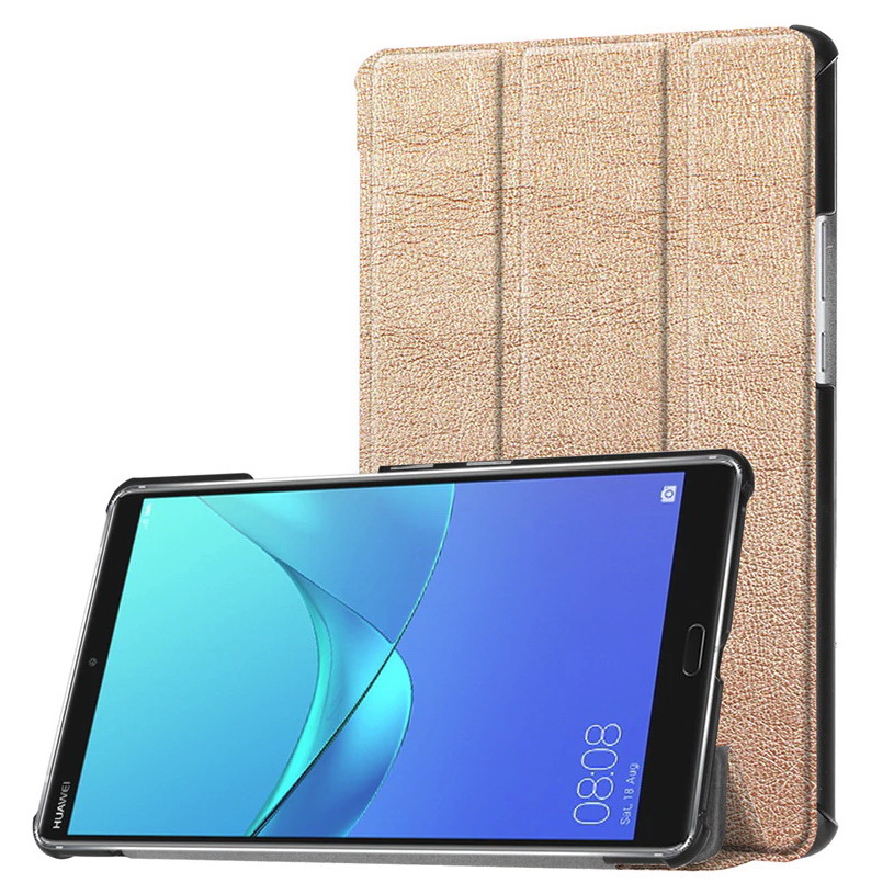 Case Huawei MediaPad M5 8.4 นิ้ว #เคสฝาพับหนัง PU แบบพับ 3 พับ Tri-fold Leather Folio Case