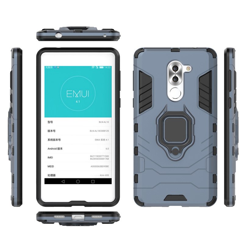 Case Huawei GR5 2017 #เคสฝาหลังพลาสติกแข็ง +TPU Hybrid Case มีแหวนสวมนิ้วโลหะ