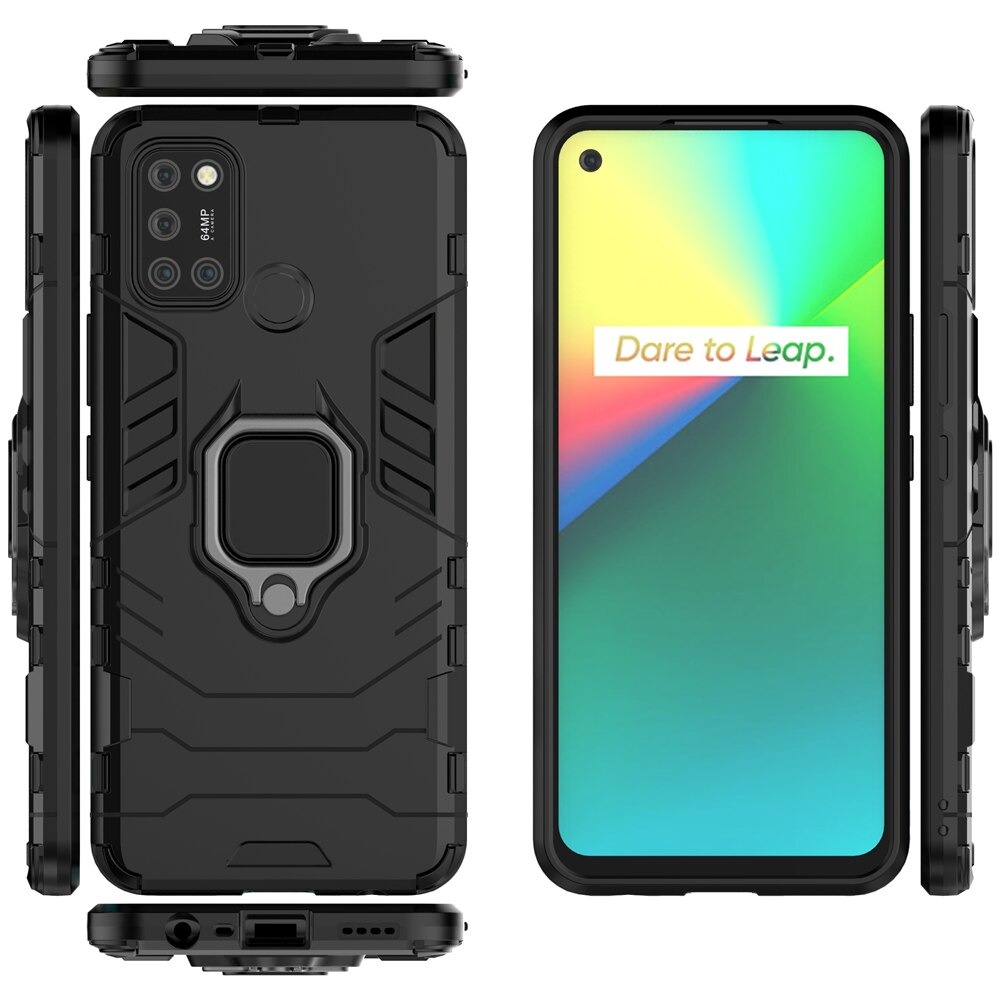 Case realme C17 #เคสฝาหลังพลาสติกแข็ง +TPU Hybrid Case มีแหวนสวมนิ้วโลหะ