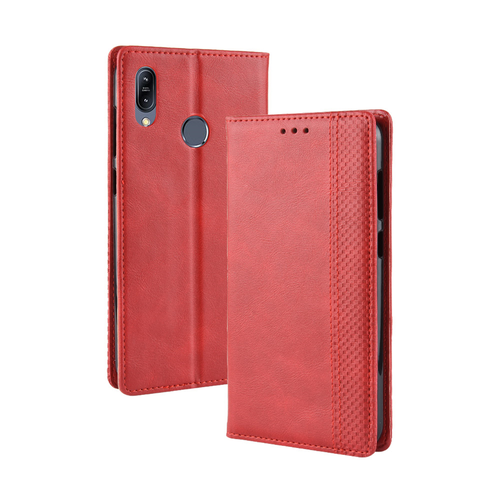 Case Asus Zenfone Max (M2) ZB633KL #เคสฝาพับปกหนังสไตล์วินเทจดูดซับอัตโนมัติแบบกระเป๋าสตางค์