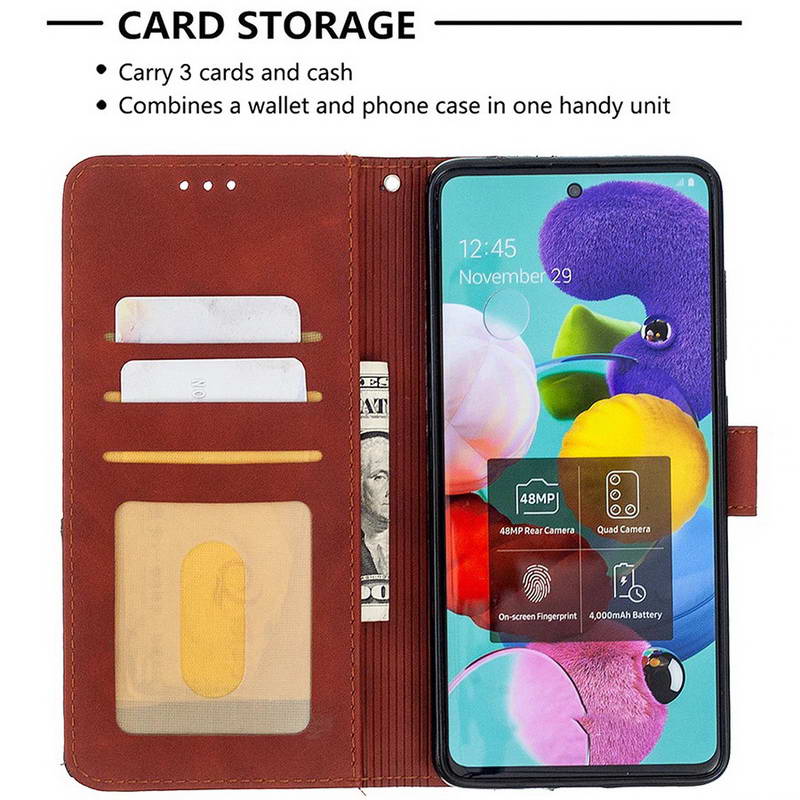 เคส Huawei Y7p #เคสฝาพับหนัง PU มีช่องเสียบ ID บัตรอื่นๆในตัว Geometric Pattern Leather Card Holder Protective