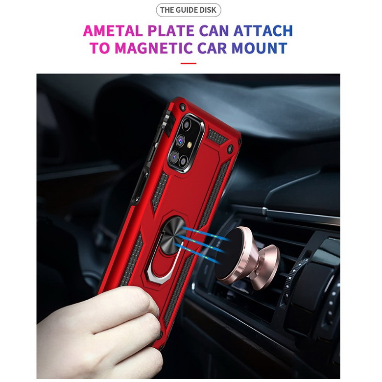 Case Samsung Galaxy M51 #เคสฝาหลัง Hybrid TPU+PC มีแหวนสวมนิ้ว
