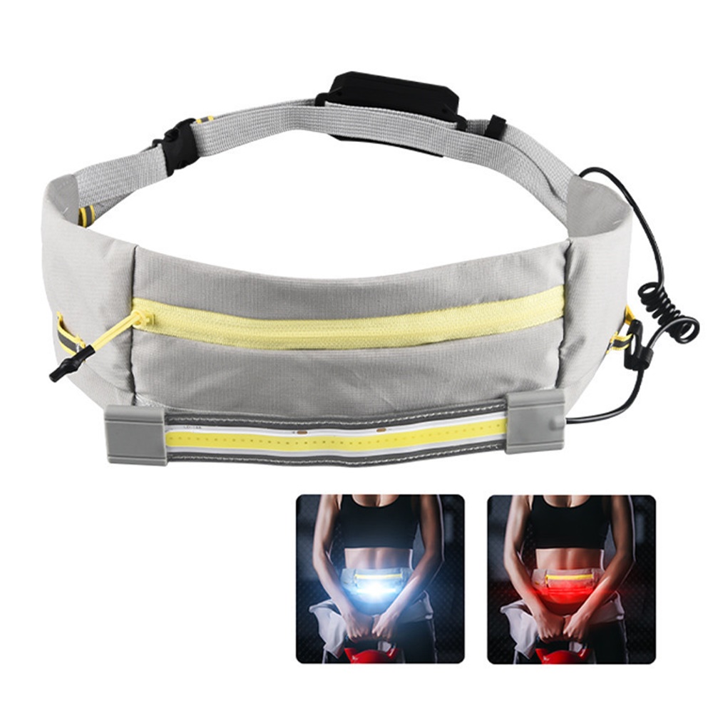 กระเป๋าคาดเอววิ่ง กันน้ำ มีไฟสัญญาณ LED หน้าหลังไฟฉุกเฉินเพิ่มความปลอดภัยชาร์จแบตแบบ USB (A30)