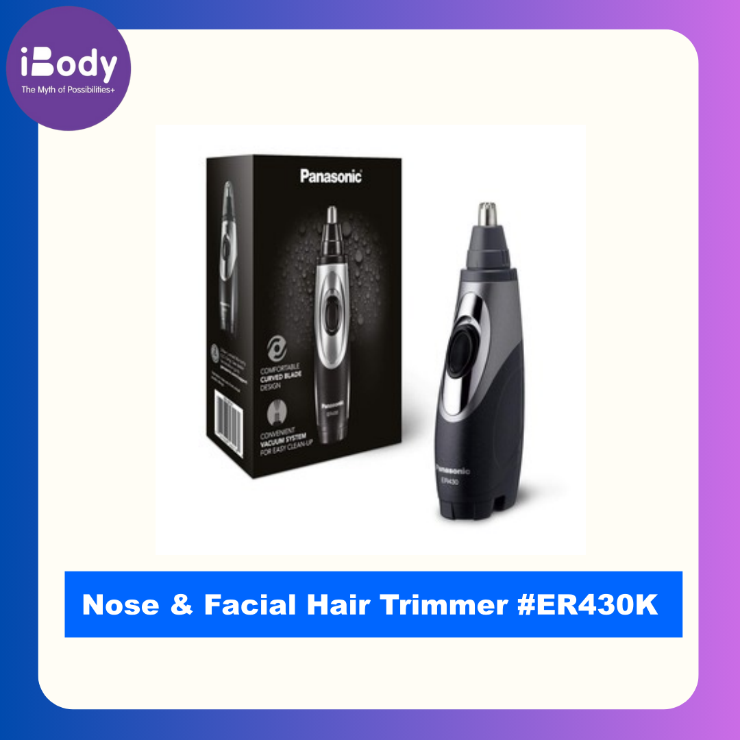 Panasonic® Nose & Facial Hair Trimmer #ER430K ทริมเมอร์ พานาโซนิค Wet/Dry Battery-Operated with Vacuum Cleaning System