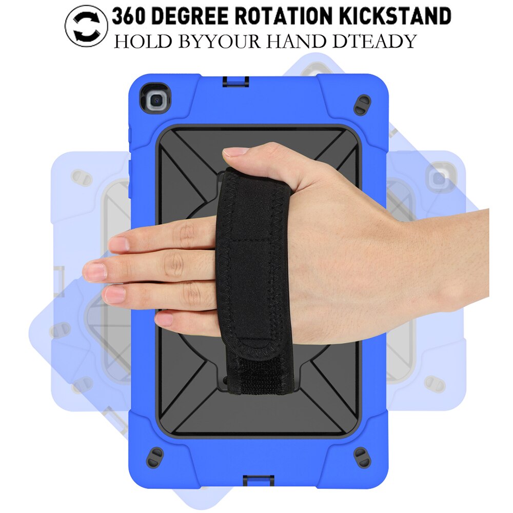 เคส Samsung Galaxy Tab A 10.1 (2019) SM-T510/T515 #เคสฝาหลังกันกระแทก 360 Degree Rotary Kickstand PC + Silicone มีสายคล้องมือ มีสายคล้องไหล่