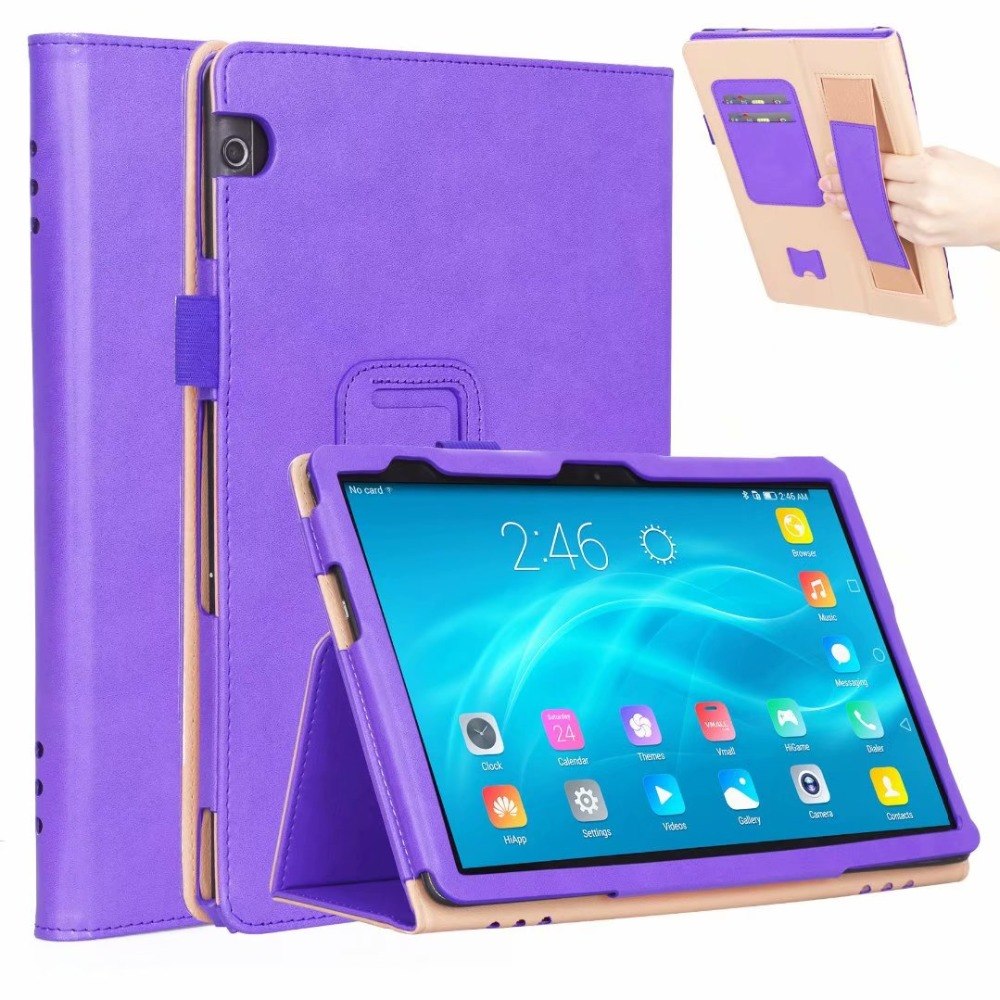 Case Huawei MediaPad T5 10 #เคสฝาพับหนัง PU มีที่สวมนิ้ว Card Holder Stand PU Leather Smart Case